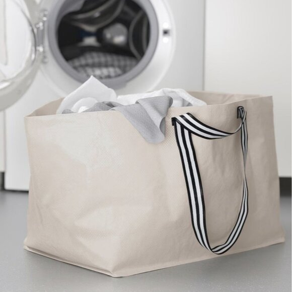 Reusable Shopping Tote Bag Ikea Beige Double Handle Large Solid mq - Picture 4 of 4